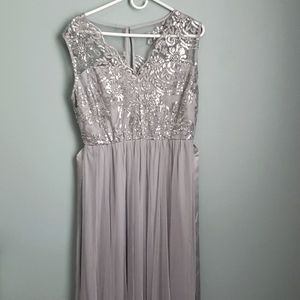 Silver Floor-length Formal Gown